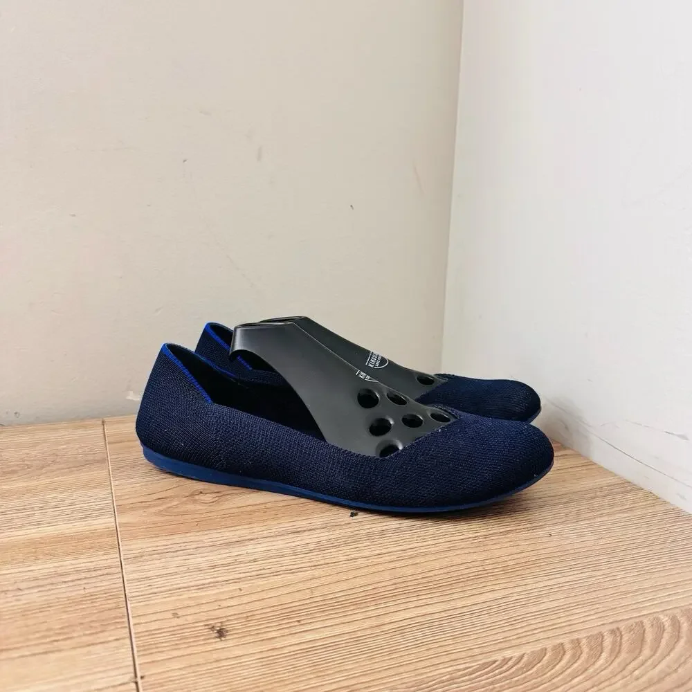 Rothy’s The Flat Navy Blue Knit Slip On Flats Women’s Size 7.5